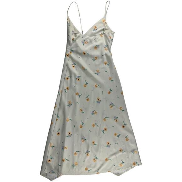 Urban Outfitters Kelly Surplice Yellow Floral Midi Dress Woman’s Size Small - Picture 3 of 10